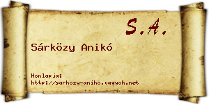 Sárközy Anikó névjegykártya